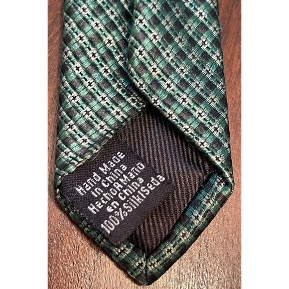 Ben Sherman Green Black Hand Made 100% Silk Men’s Neck Tie Made In China - Picture 7 of 9